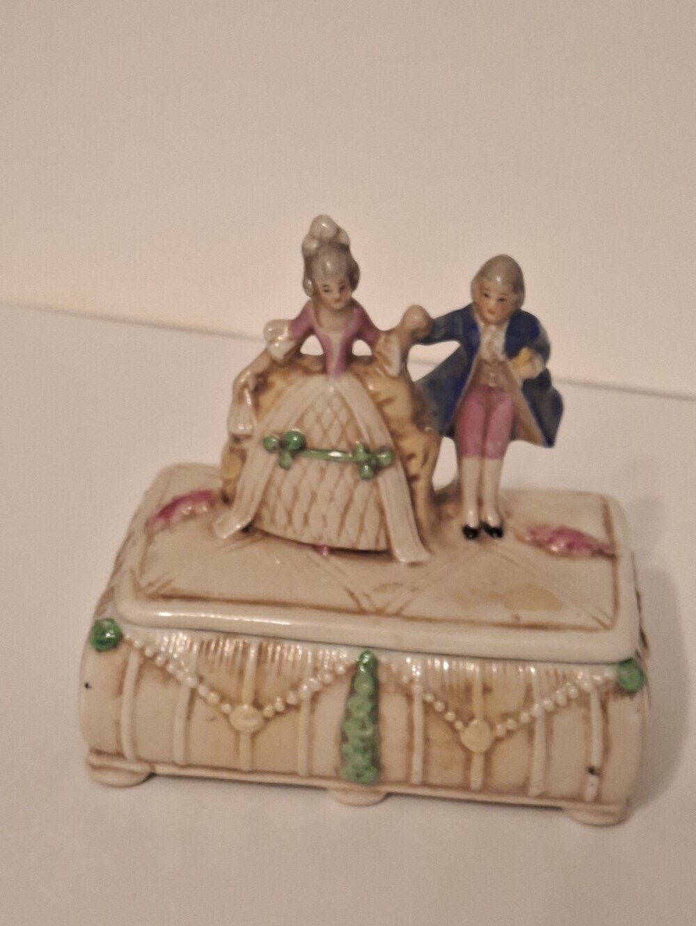 Antique Victorian Porcelain Trinket Box